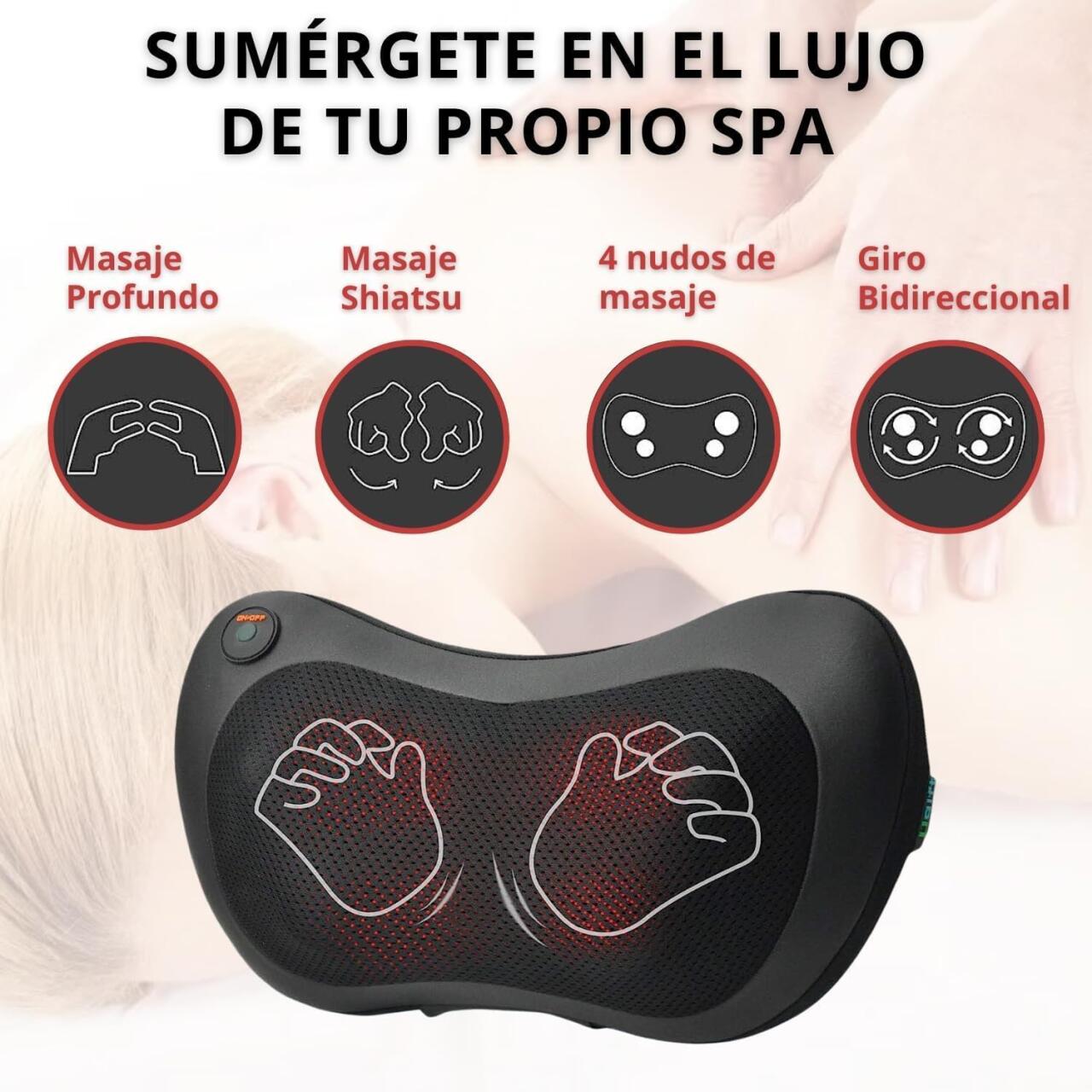 Cojín de Masaje Portátil con Termoterapia